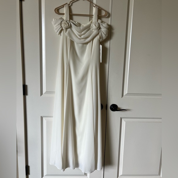 Vintage Scott McClintock Wedding Prom Cocktail Ivory Chiffon Dress NWT - Picture 1 of 11